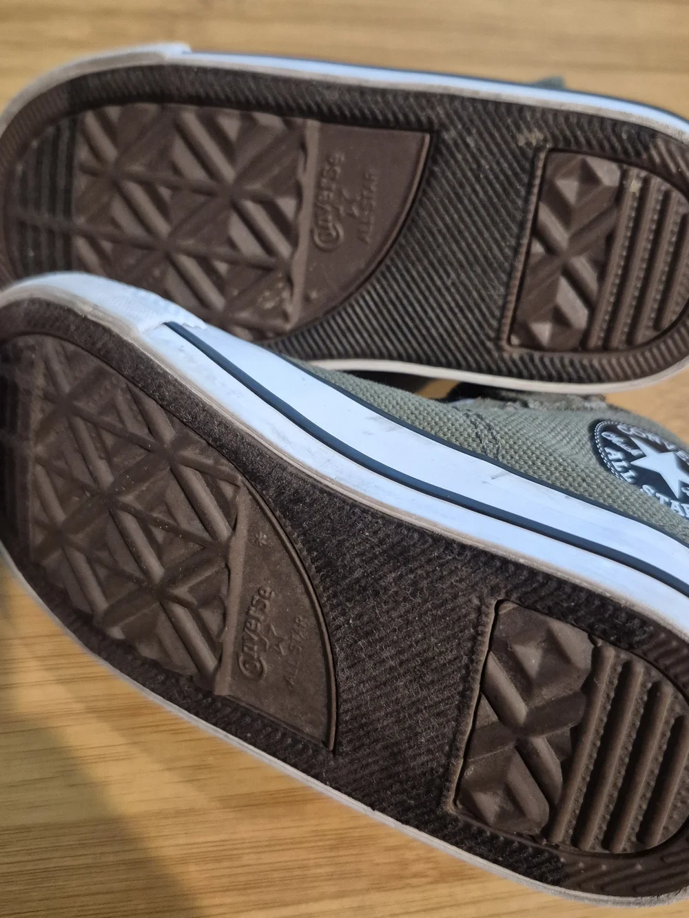 Converse Kids High-Top Sneakers in Olive Green with Black Laces
